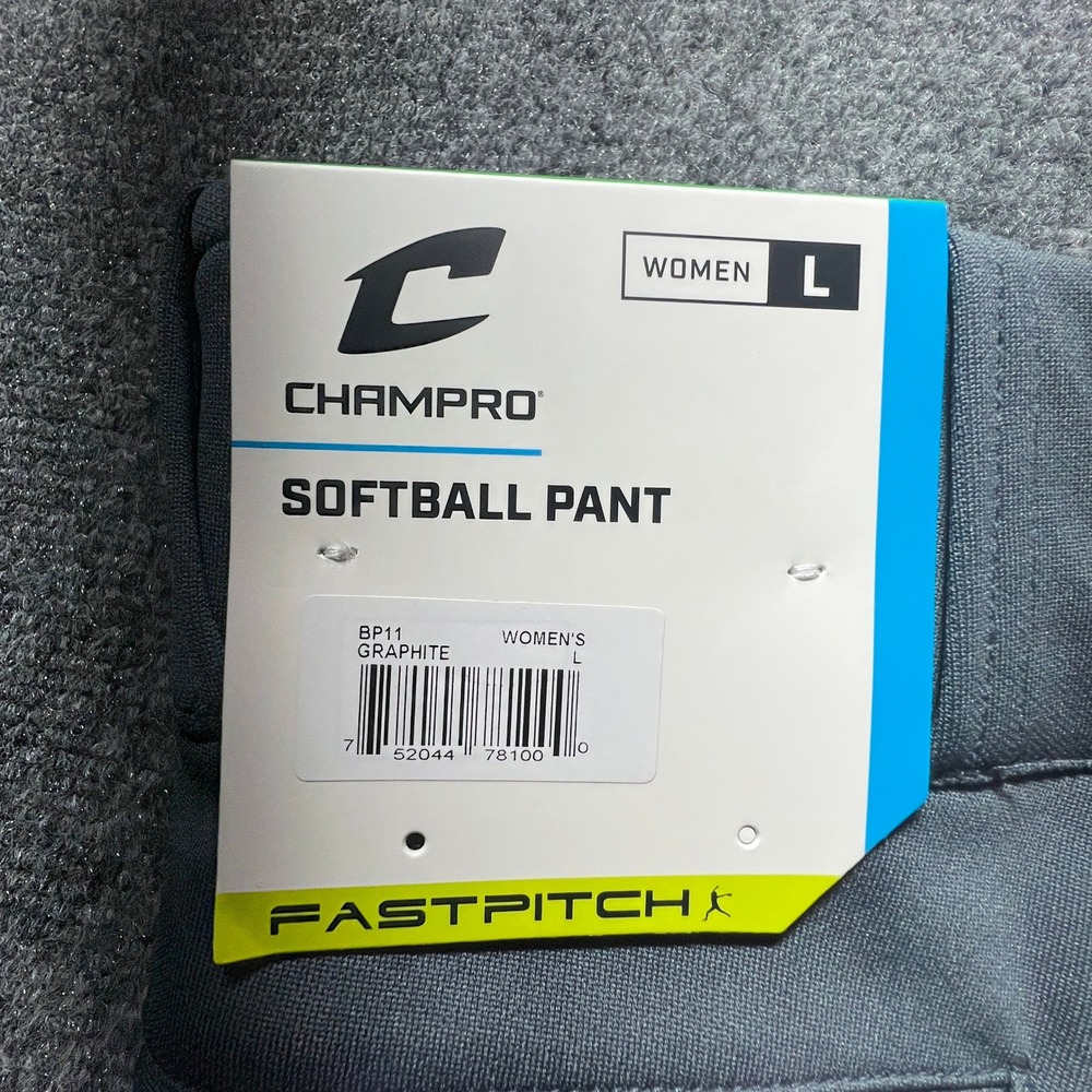 Champro Women L Graphite Grey Fastpitch Softball Pants BP11 NWT - Picture 7 of 8